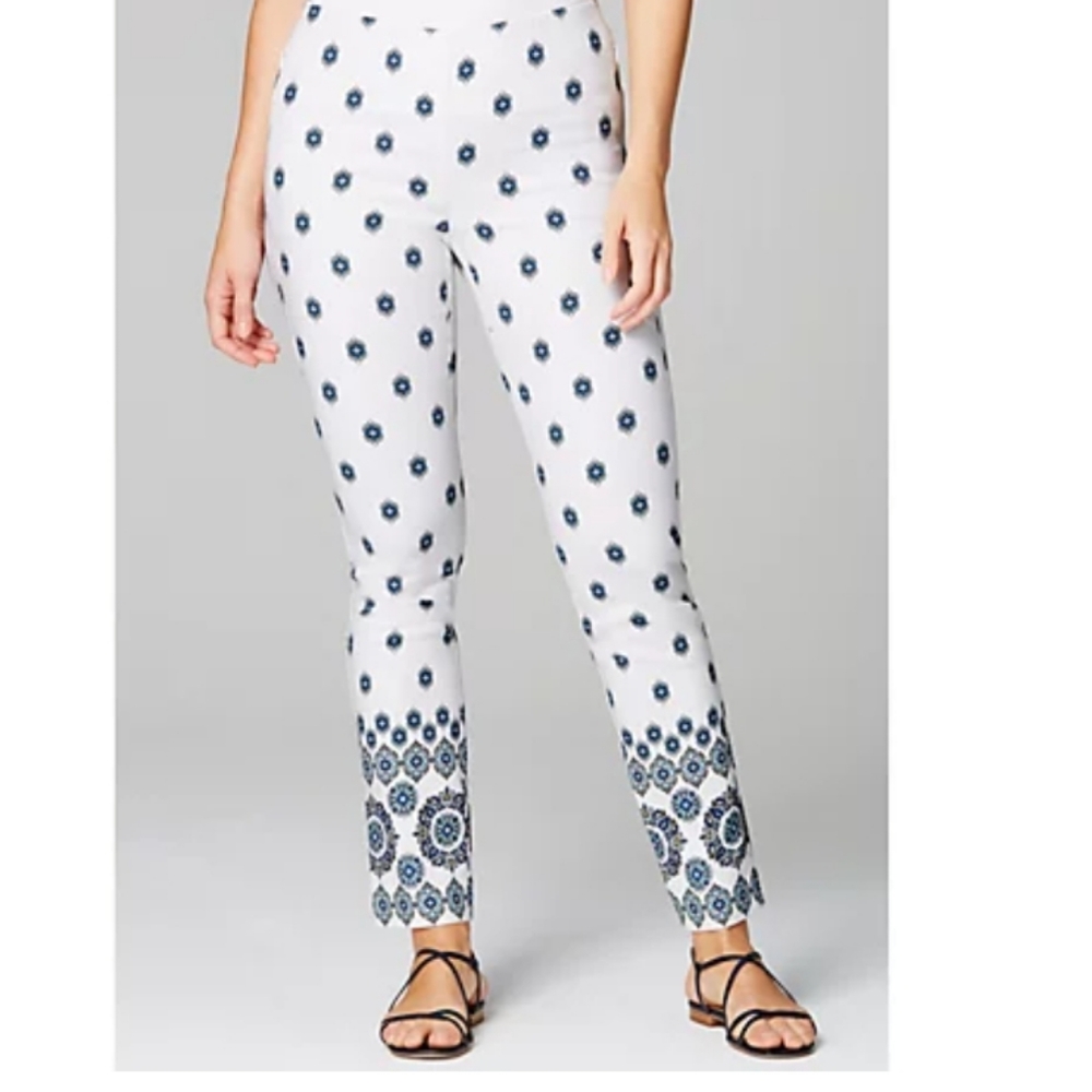 0831 NEW J jill Printed Slim Anckle pants